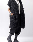 【NOSTRASANTISSIMA】 REVERSIBLE ECO FUR GILLET J114_BLACK