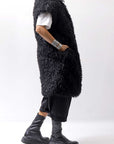 【NOSTRASANTISSIMA】 REVERSIBLE ECO FUR GILLET J114_BLACK