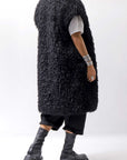 【NOSTRASANTISSIMA】 REVERSIBLE ECO FUR GILLET J114_BLACK