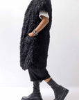 【NOSTRASANTISSIMA】 REVERSIBLE ECO FUR GILLET J114_BLACK