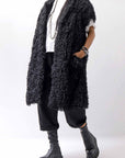 【NOSTRASANTISSIMA】 REVERSIBLE ECO FUR GILLET J114_BLACK