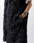 【NOSTRASANTISSIMA】 REVERSIBLE ECO FUR GILLET J114_BLACK