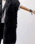 【NOSTRASANTISSIMA】 REVERSIBLE ECO FUR GILLET J114_BLACK