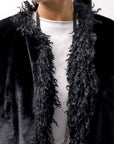 【NOSTRASANTISSIMA】 REVERSIBLE ECO FUR GILLET J114_BLACK