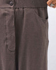 【studio b3】 UNISEX COTTON KNIT BOX SARROUEL RIBBED PANTS SHB2232_TRUFFLE