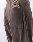 【studio b3】 UNISEX COTTON KNIT BOX SARROUEL RIBBED PANTS SHB2232_TRUFFLE