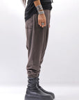 【studio b3】 UNISEX COTTON KNIT BOX SARROUEL RIBBED PANTS SHB2232_TRUFFLE