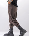 【studio b3】 UNISEX COTTON KNIT BOX SARROUEL RIBBED PANTS SHB2232_TRUFFLE