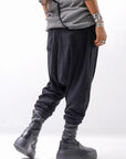 【studio b3】 UNISEX COTTON KNIT BOX SARROUEL RIBBED PANTS SHB2232_BLACK