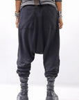 【studio b3】 UNISEX COTTON KNIT BOX SARROUEL RIBBED PANTS SHB2232_BLACK