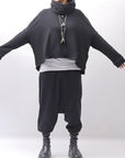 【studio b3】 UNISEX COTTON KNIT TOP & SNOOD SET SHB2268_BLACK