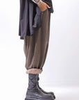 【PLÜ】 UNISEX COTTON SWEAT WIDE SARROUEL PANTS PL16P_CHOCOLATE