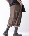 【PLÜ】 UNISEX COTTON SWEAT WIDE SARROUEL PANTS PL16P_CHOCOLATE