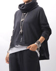 【studio b3】 UNISEX COTTON KNIT TOP & SNOOD SET SHB2268_BLACK