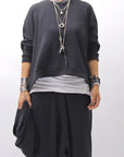 【studio b3】 UNISEX COTTON KNIT TOP & SNOOD SET SHB2268_BLACK