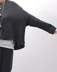 【studio b3】 UNISEX COTTON KNIT TOP & SNOOD SET SHB2268_BLACK