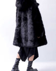 【RUNDHOLZ】 UNISEX FAUX FUR HOODIE COAT 324 1115_BLACK