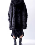 【RUNDHOLZ】 UNISEX FAUX FUR HOODIE COAT 324 1115_BLACK
