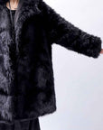 【RUNDHOLZ】 UNISEX FAUX FUR HOODIE COAT 324 1115_BLACK