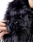 【RUNDHOLZ】 UNISEX FAUX FUR HOODIE COAT 324 1115_BLACK