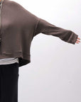 【studio b3】 UNISEX COTTON KNIT TOP & SNOOD SET SHB2268_TRUFFLE
