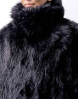 【RUNDHOLZ】 UNISEX FAUX FUR OVERSIZED COAT 324 1211_BLACK