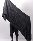 【RUNDHOLZ】 GRUNGE FRINGE SILK KNIT STOLE_BLACK