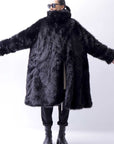 【RUNDHOLZ】 UNISEX FAUX FUR OVERSIZED COAT 324 1211_BLACK