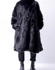 【RUNDHOLZ】 UNISEX FAUX FUR OVERSIZED COAT 324 1211_BLACK