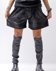 【Primordial is Primitive】 STRETCH ECO LEATHER SHORT PANTS 535HA