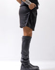 【Primordial is Primitive】 STRETCH ECO LEATHER SHORT PANTS 535HA