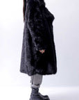 【RUNDHOLZ】 UNISEX FAUX FUR OVERSIZED COAT 324 1211_BLACK
