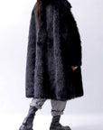 【RUNDHOLZ】 UNISEX FAUX FUR OVERSIZED COAT 324 1211_BLACK