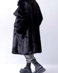 【RUNDHOLZ】 UNISEX FAUX FUR OVERSIZED COAT 324 1211_BLACK