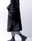 【RUNDHOLZ】 UNISEX FAUX FUR OVERSIZED COAT 324 1211_BLACK