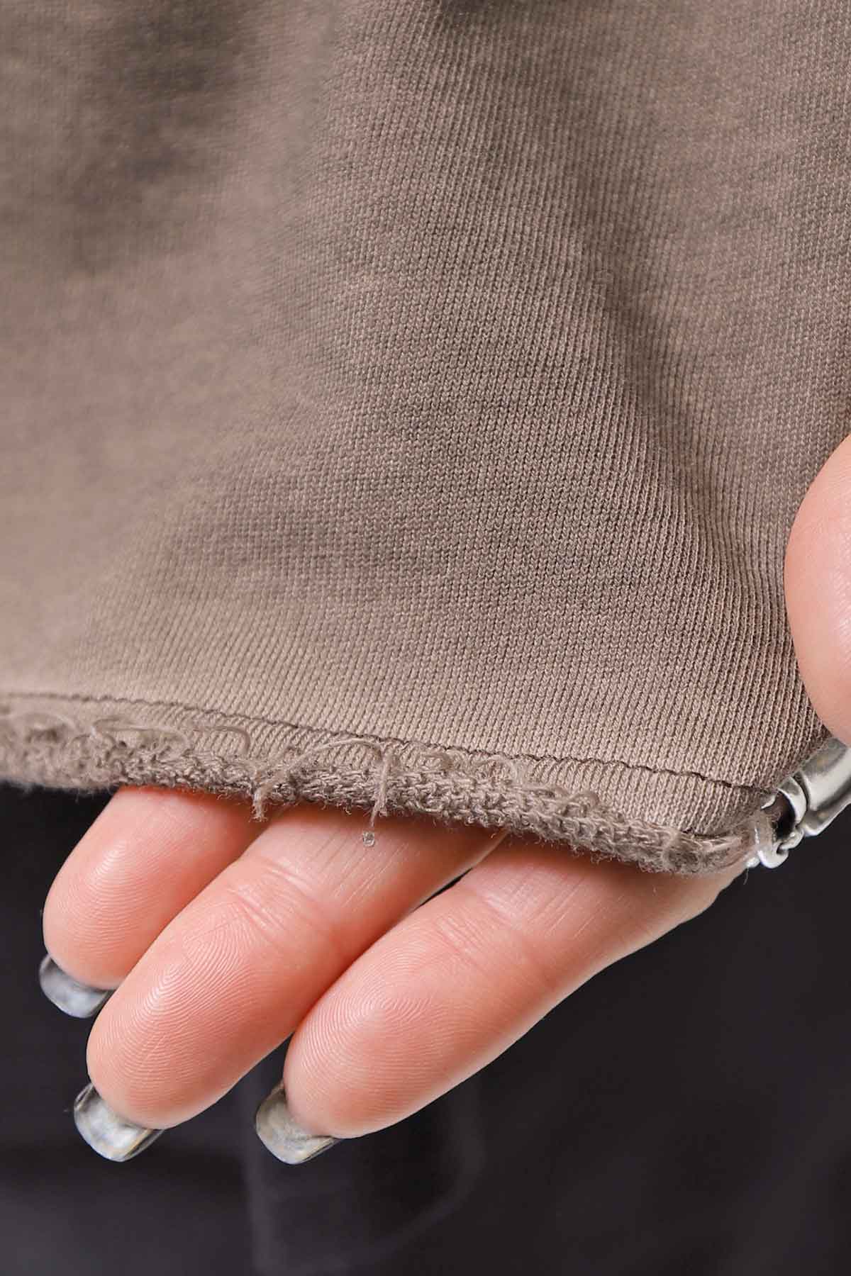 【PLÜ】 UNISEX COTTON SWEAT WIDE SHORT TOP PL8_CHOCOLATE