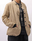 【RUNDHOLZ】 VINTAGE-DYED STRIPED SHIRT JACKET_CLAY CLOUD STRIPE