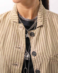 【RUNDHOLZ】 VINTAGE-DYED STRIPED SHIRT JACKET_CLAY CLOUD STRIPE