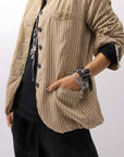 【RUNDHOLZ】 VINTAGE-DYED STRIPED SHIRT JACKET_CLAY CLOUD STRIPE