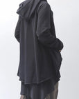 【studio b3】 BACK LAYERED SWEAT ZIP-UP HOODIE MPB1877_BLACK