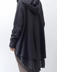 【studio b3】 BACK LAYERED SWEAT ZIP-UP HOODIE MPB1877_BLACK