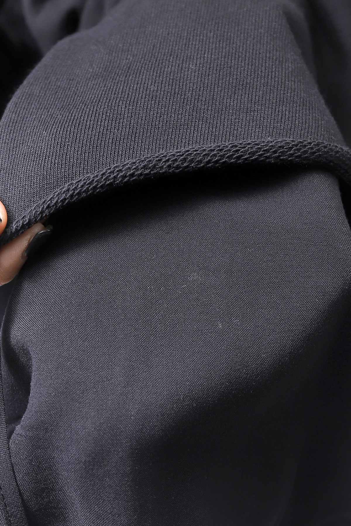 【studio b3】 BACK LAYERED SWEAT ZIP-UP HOODIE MPB1877_BLACK