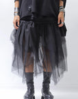 【PLÜ】 TULLE DENIM SKIRT PL10_BLACK