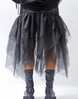 【PLÜ】 TULLE DENIM SKIRT PL10_BLACK