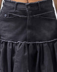 【PLÜ】 TULLE DENIM SKIRT PL10_BLACK