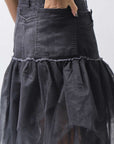 【PLÜ】 TULLE DENIM SKIRT PL10_BLACK