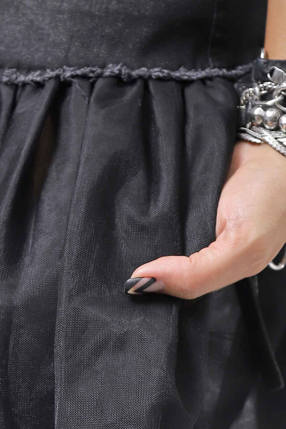 【PLÜ】 TULLE DENIM SKIRT PL10_BLACK