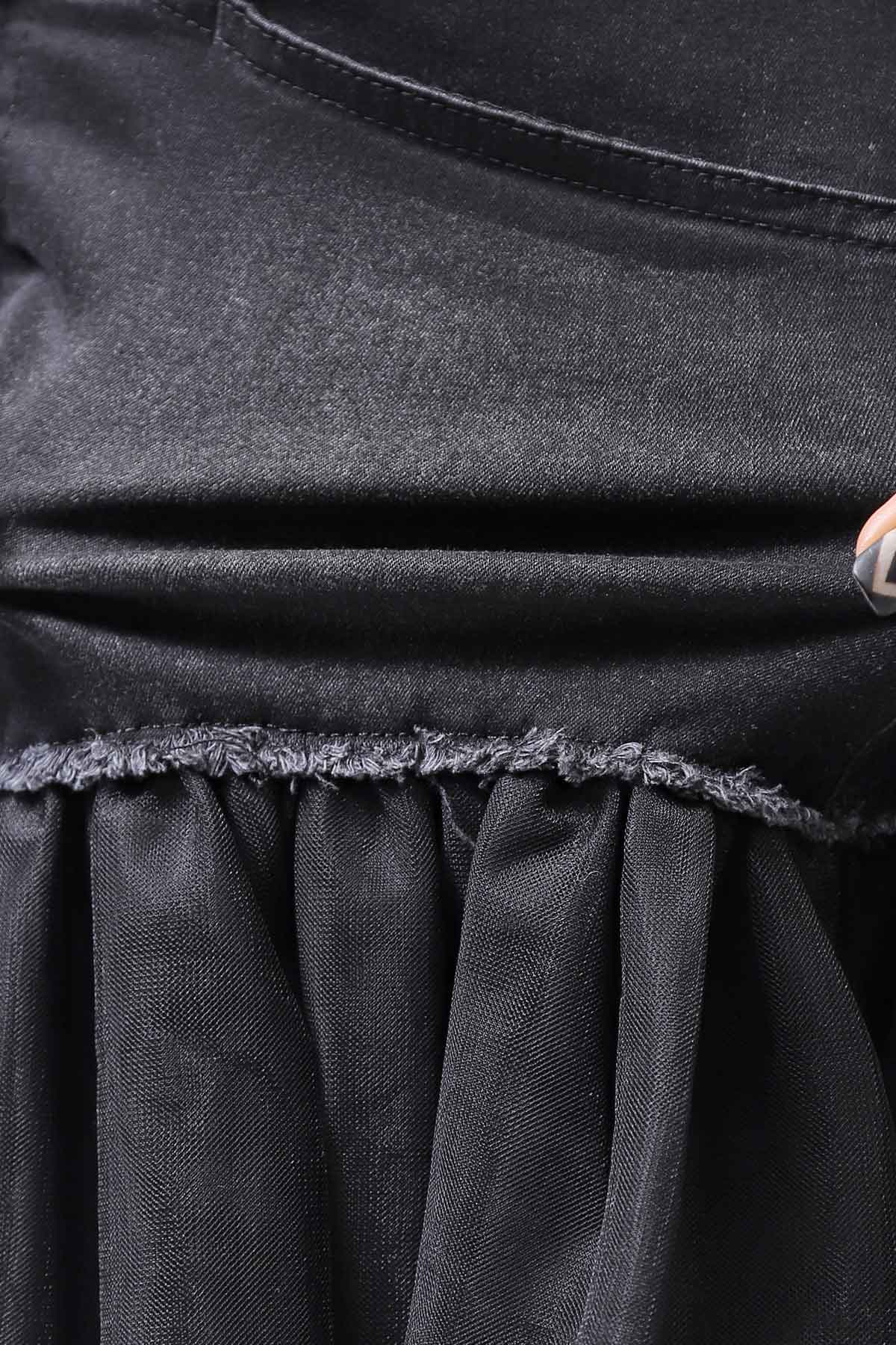 【PLÜ】 TULLE DENIM SKIRT PL10_BLACK