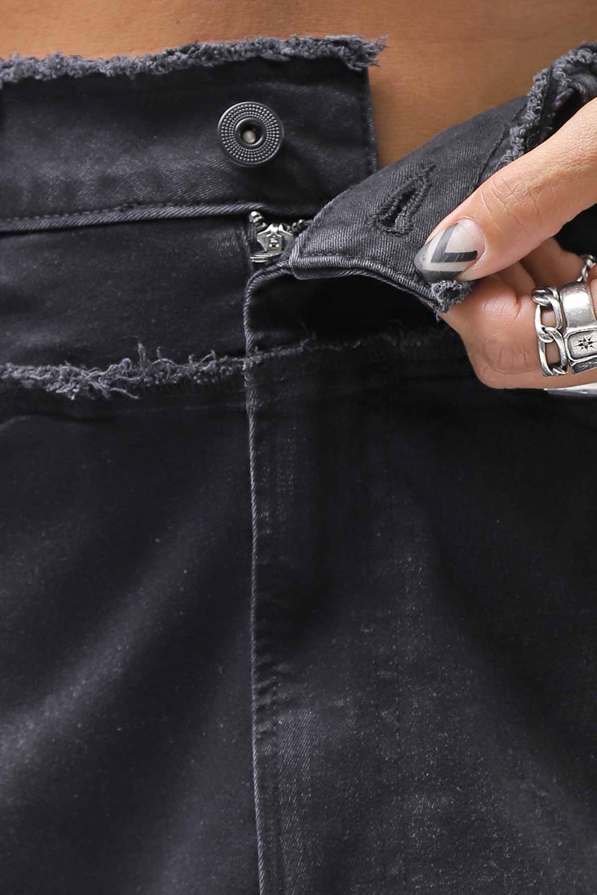 【PLÜ】 TULLE DENIM SKIRT PL10_BLACK