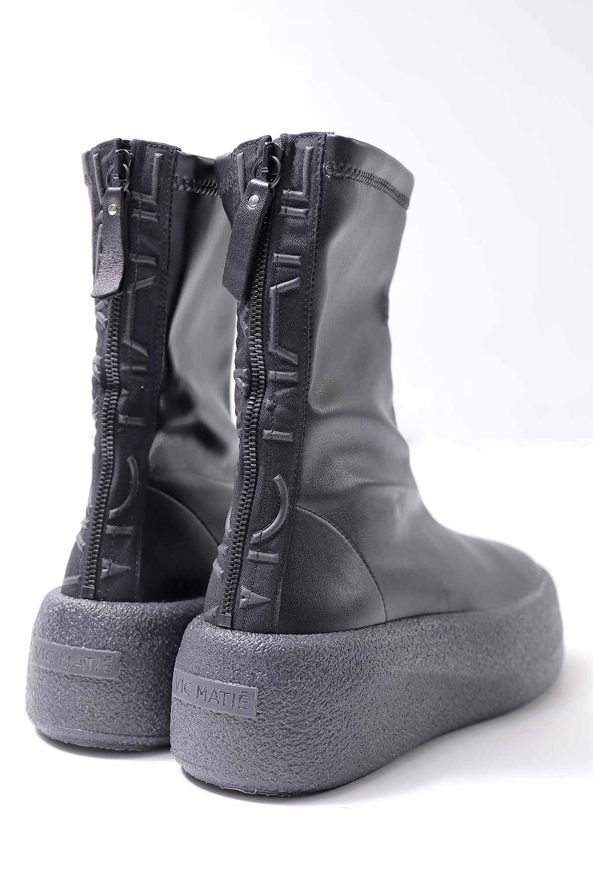 【VIC MATIE】 ECO STRETCH LEATHER SNEAKER BOOTS 2310D_BLACK